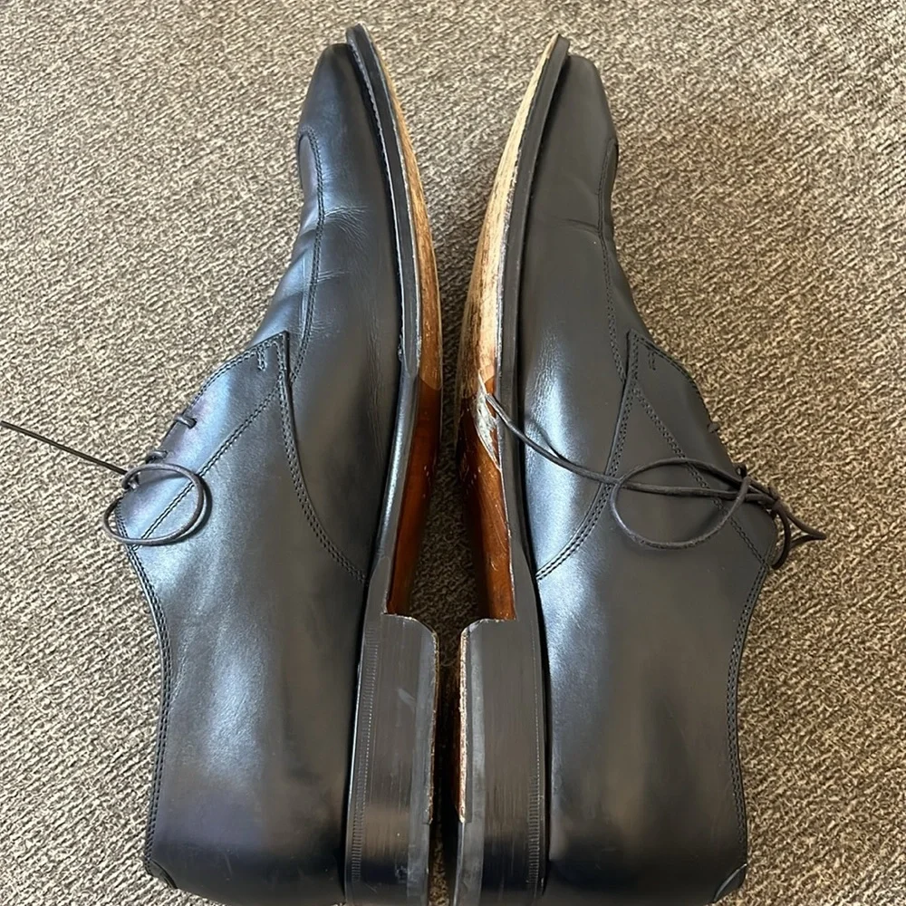 Boss Hugo Boss Mens Lace Up Wing Tip Oxford Black‎ Leather Shoes 9